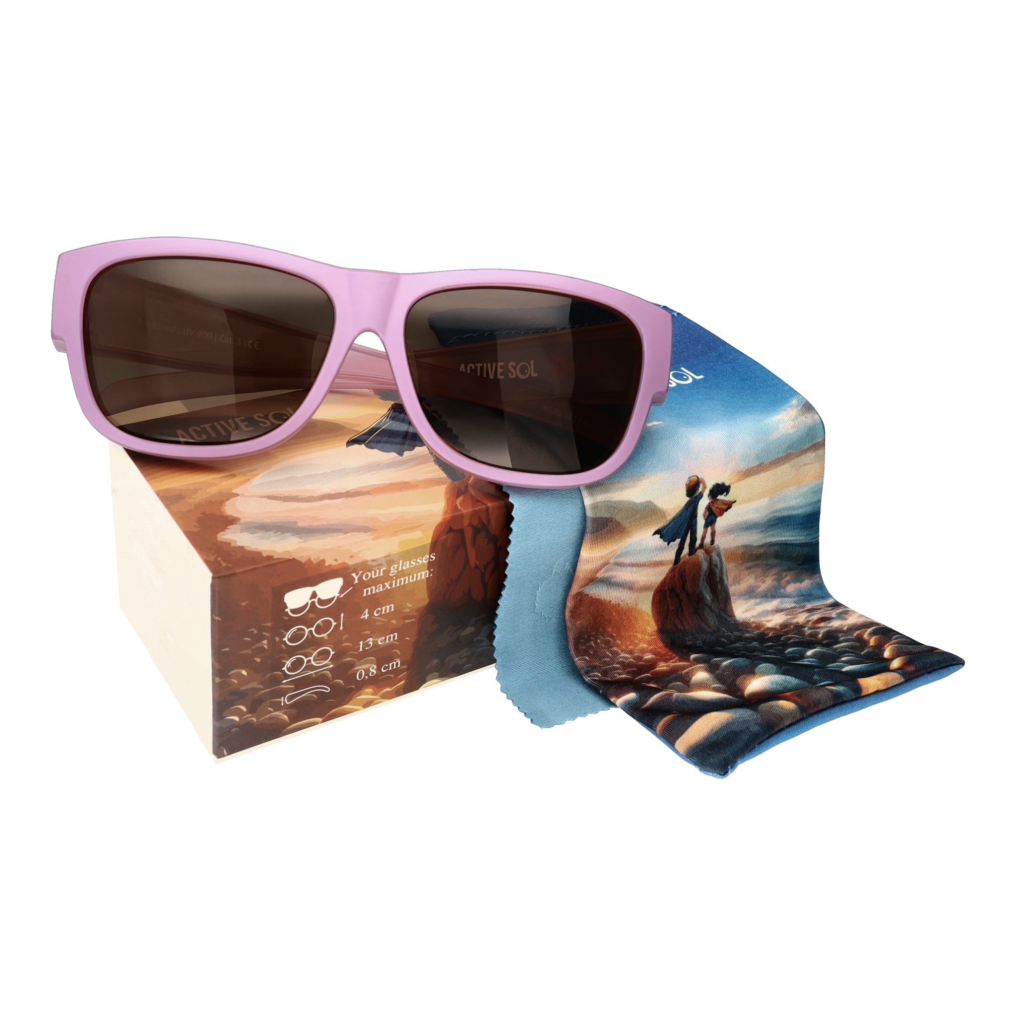 Kinder-Überzieh-Sonnenbrille HERO EYES, 5 – 10 Jahre , Rosé , Brillenträger Jungen Lotus-Effekt Mädchen New Polarisiert Unisex UV400 Überzieh-Sonnenbrille